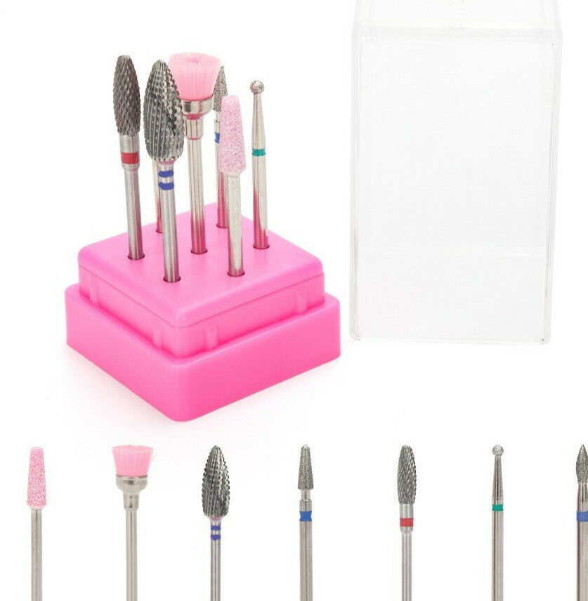 Protez Tırnak Freze Uçları, Çelik Kalıcı Oje Ve Protez Tırnak Çıkarma Seti - 7 Adet
