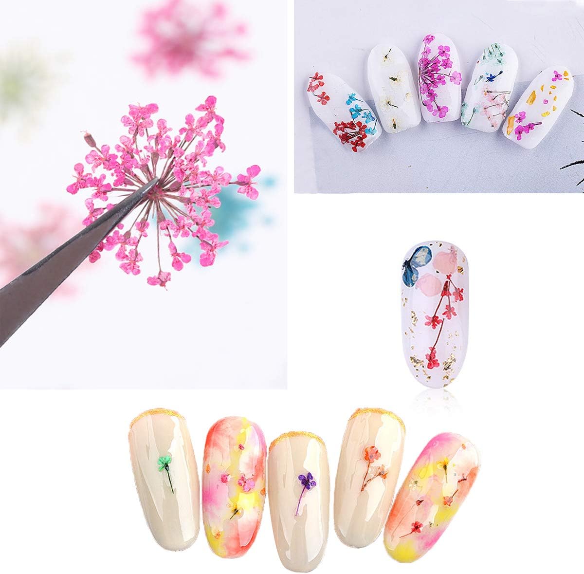 Nail Art Gerçek Kuru Süsleme Çiçekleri (12'li)