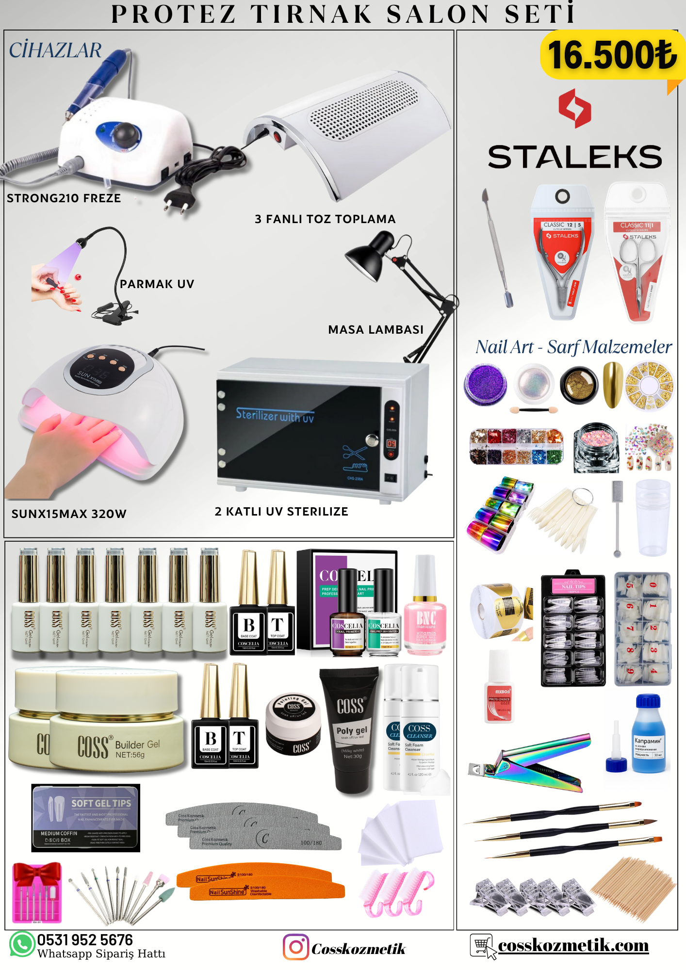 PROFESYONEL PROTEZ TIRNAK SALON SETİ