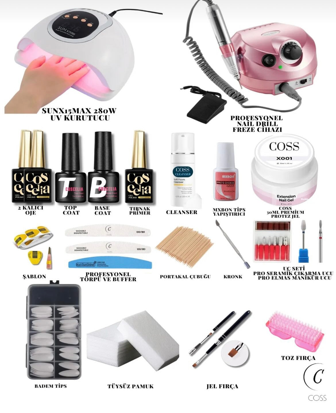 23 Parça Profesyonel Protez Tırnak Seti