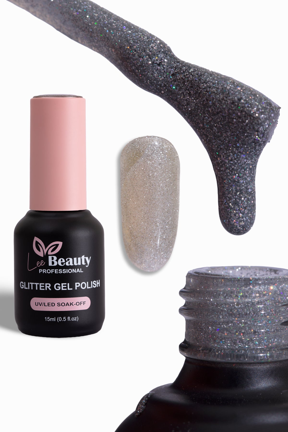 Lee Beauty Professional Glitter Simli Kalıcı Oje 15 mL No:G01