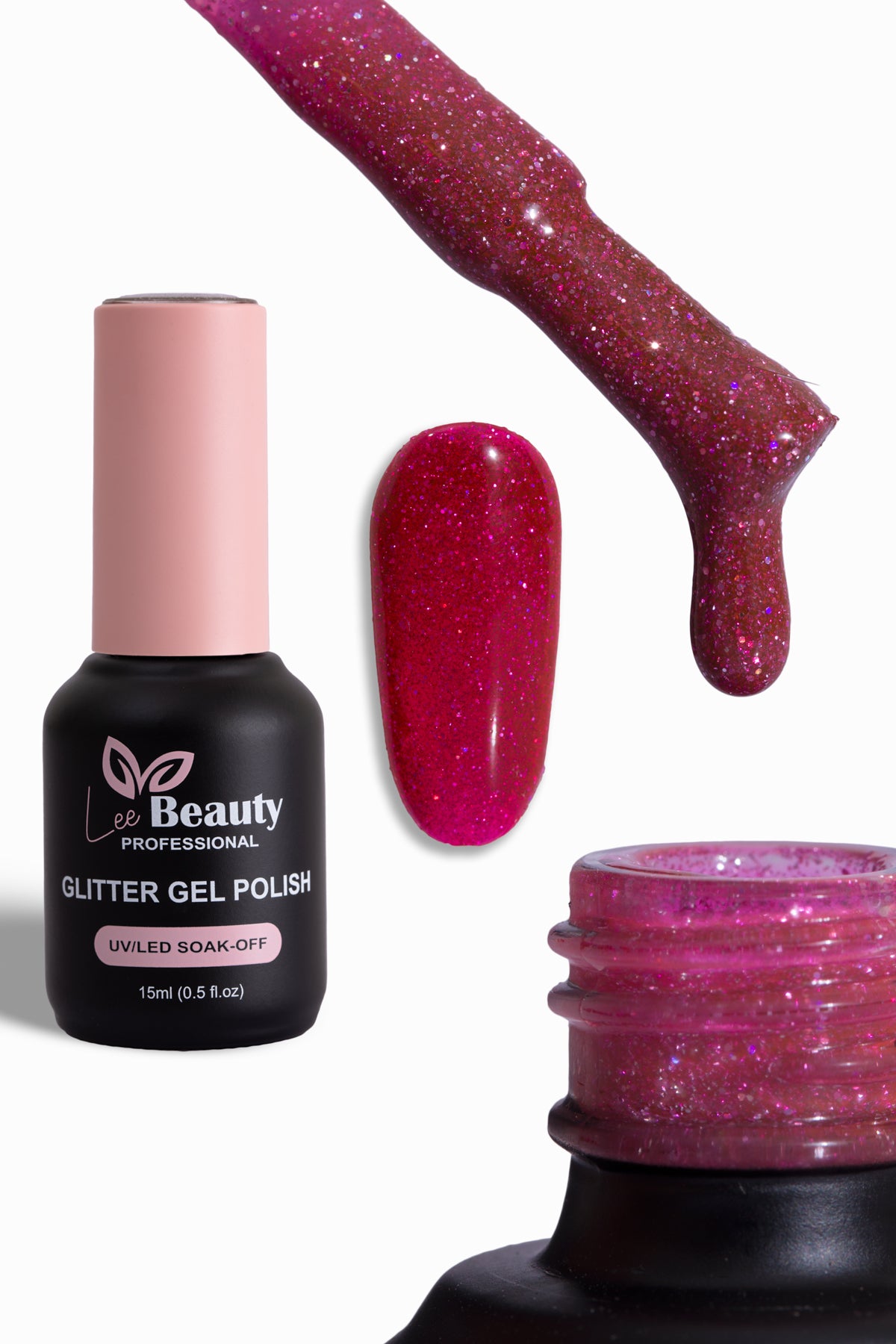 Lee Beauty Professional Glitter Simli Kalıcı Oje 15 mL No:G08