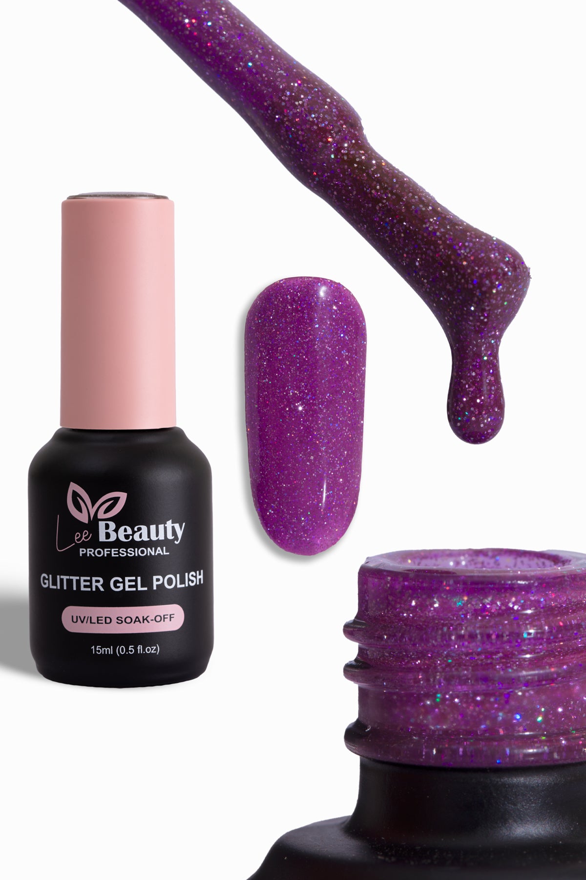 Lee Beauty Professional Glitter Simli Kalıcı Oje 15 mL No:G14