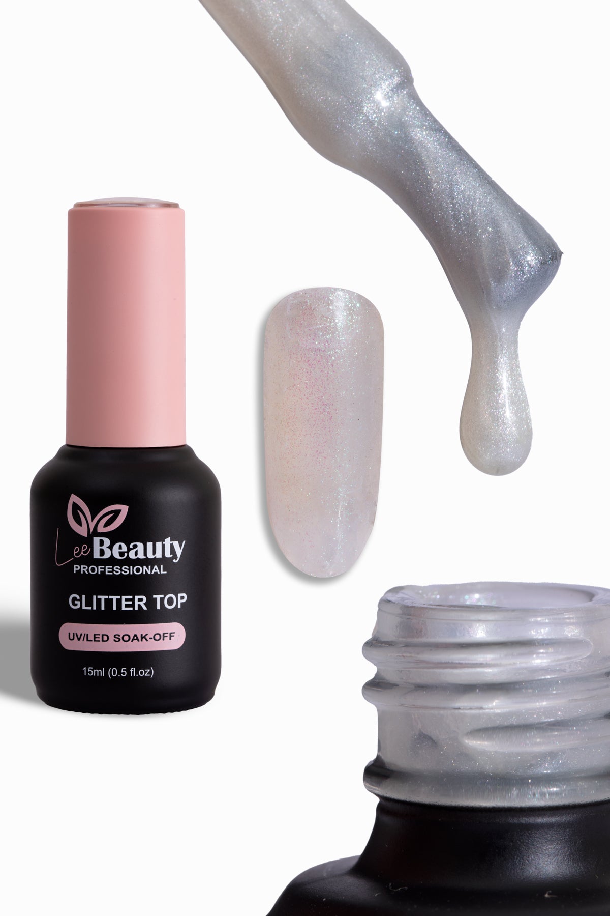 Lee Beauty Professional Glitter Top Coat 15 mL ml No:TG1