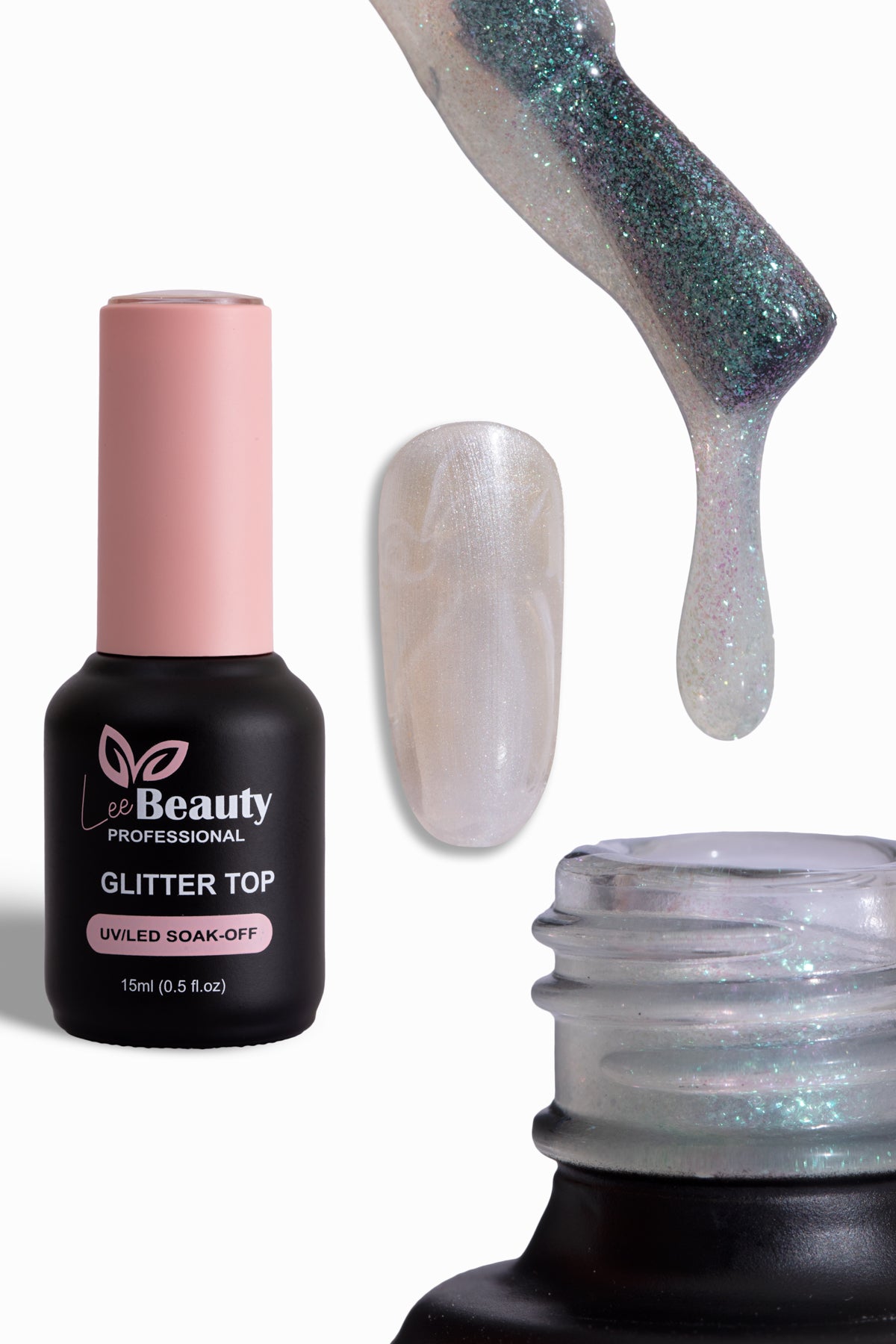 Lee Beauty Professional Glitter Top Coat 15 mL ml No:TG2