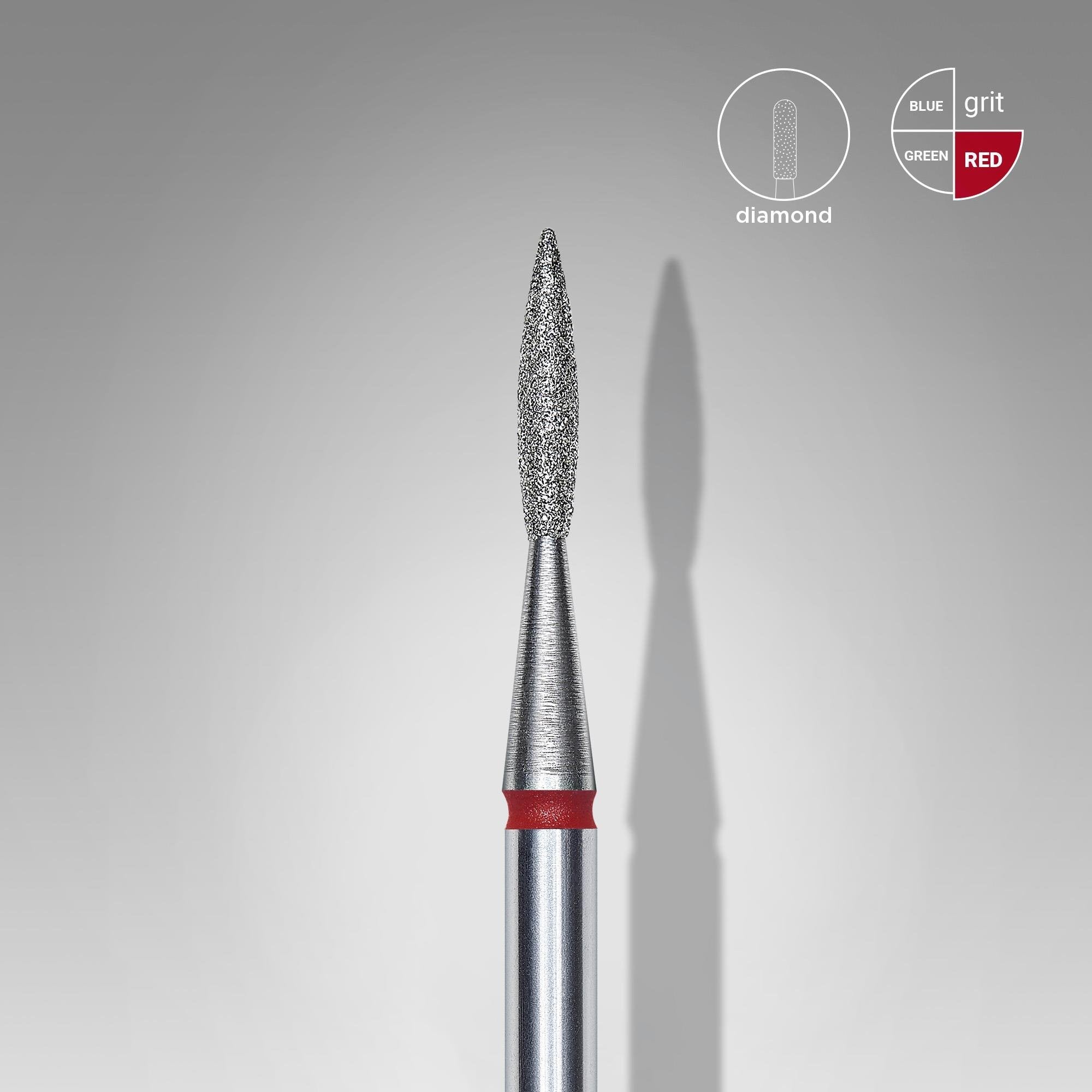 Staleks Elmas Sivri Alev Freze, Kırmızı, Çap 1,6 mm, Çalışma Kısmı 8 mm