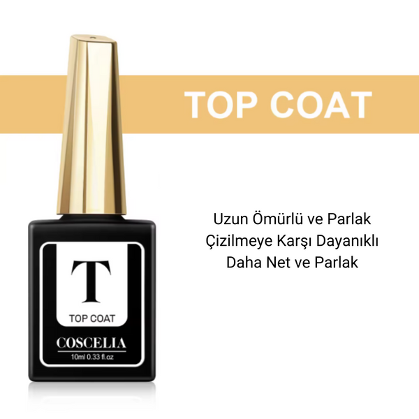 Coscelia Top Coat  ve Base Coat 10 Ml