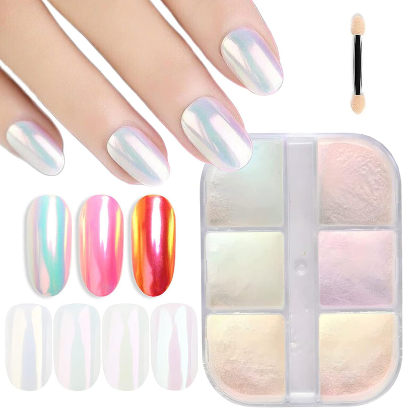 6 Adet Tırnak İnci Tozu Nail Art