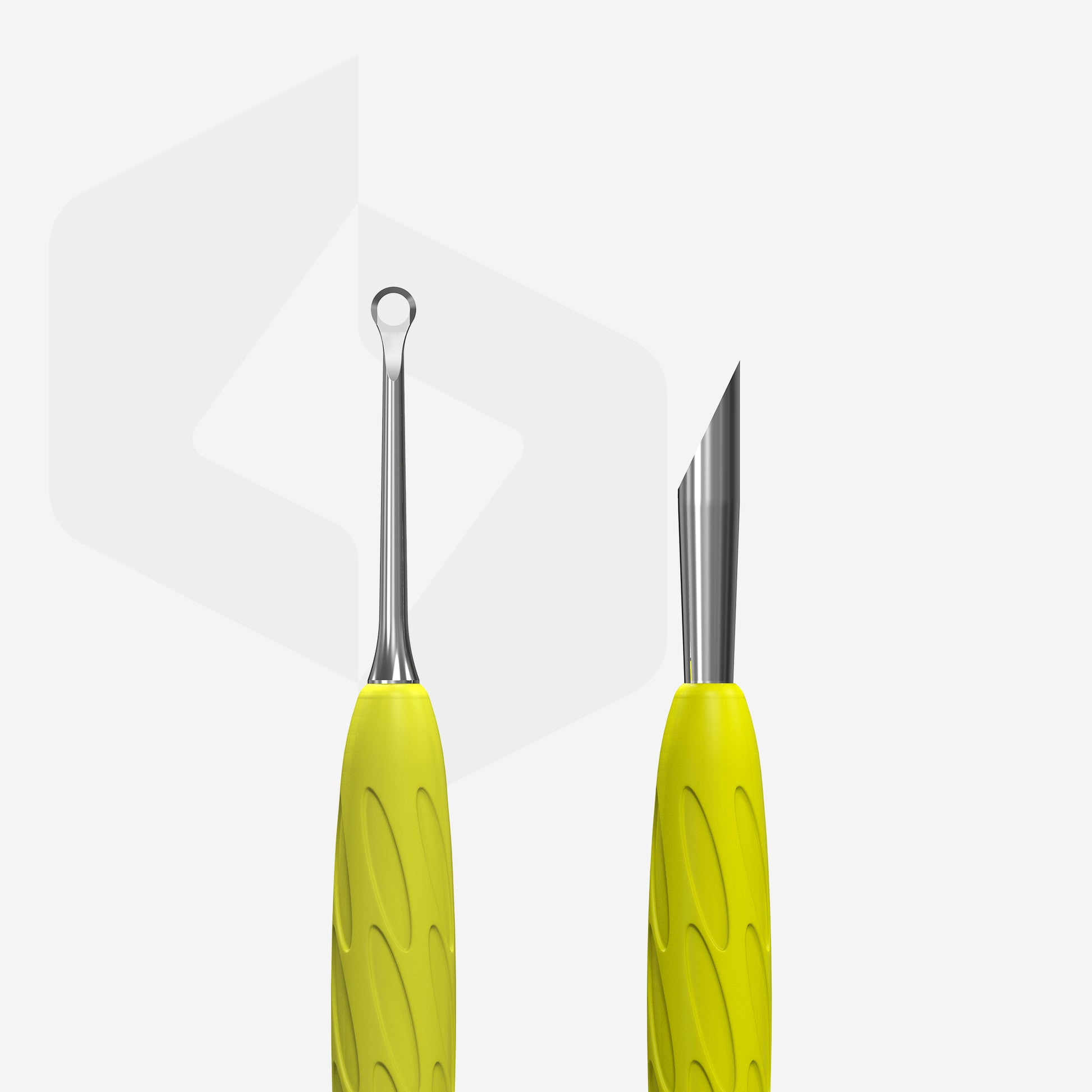 Staleks UNIQ 11 TYPE 2 Gummy Sarı Silikon Saplı Tırnak İtici (Eğik Uç ve Halka)