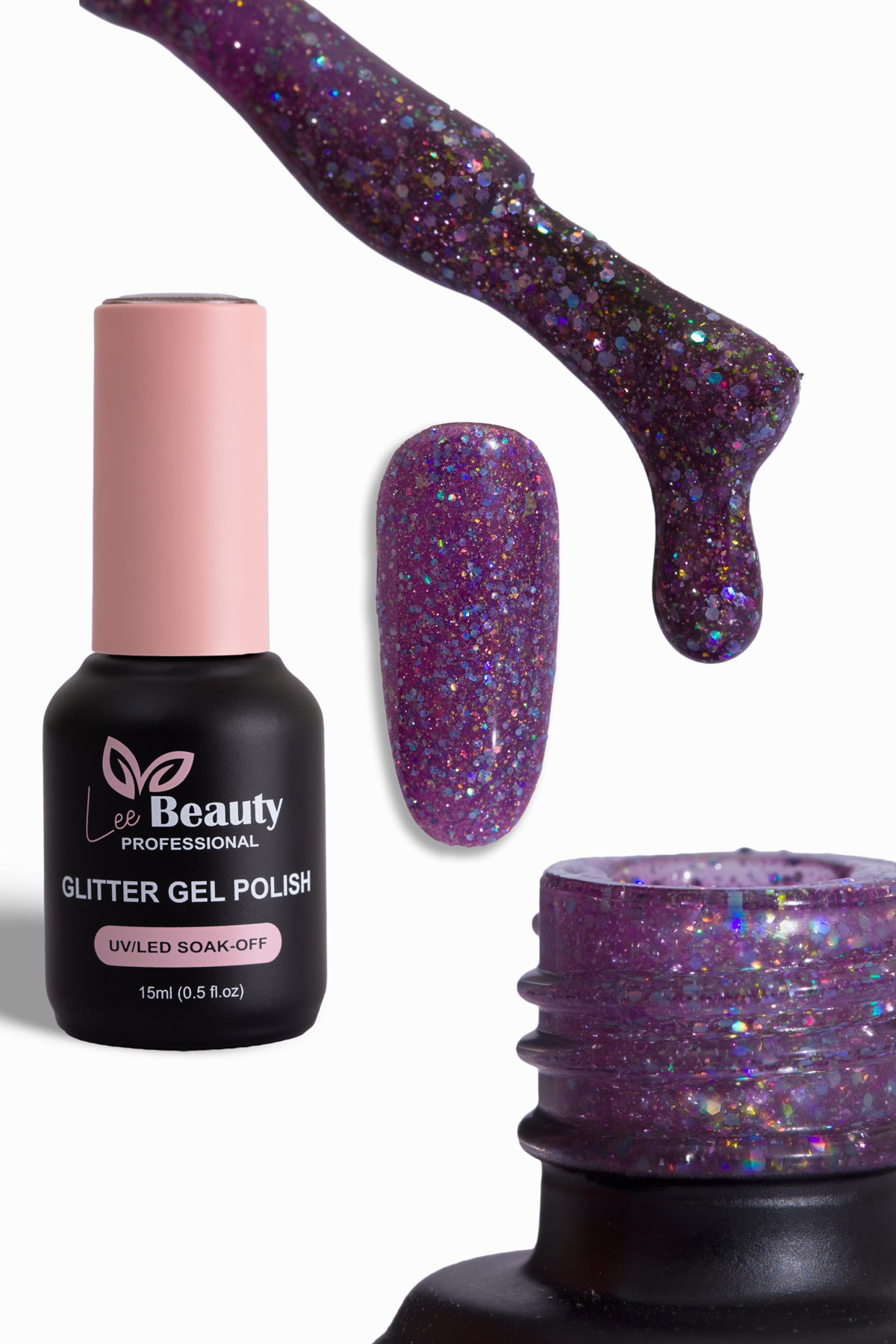Lee Beauty Professional Glitter Simli Kalıcı Oje 15 mL No:G15