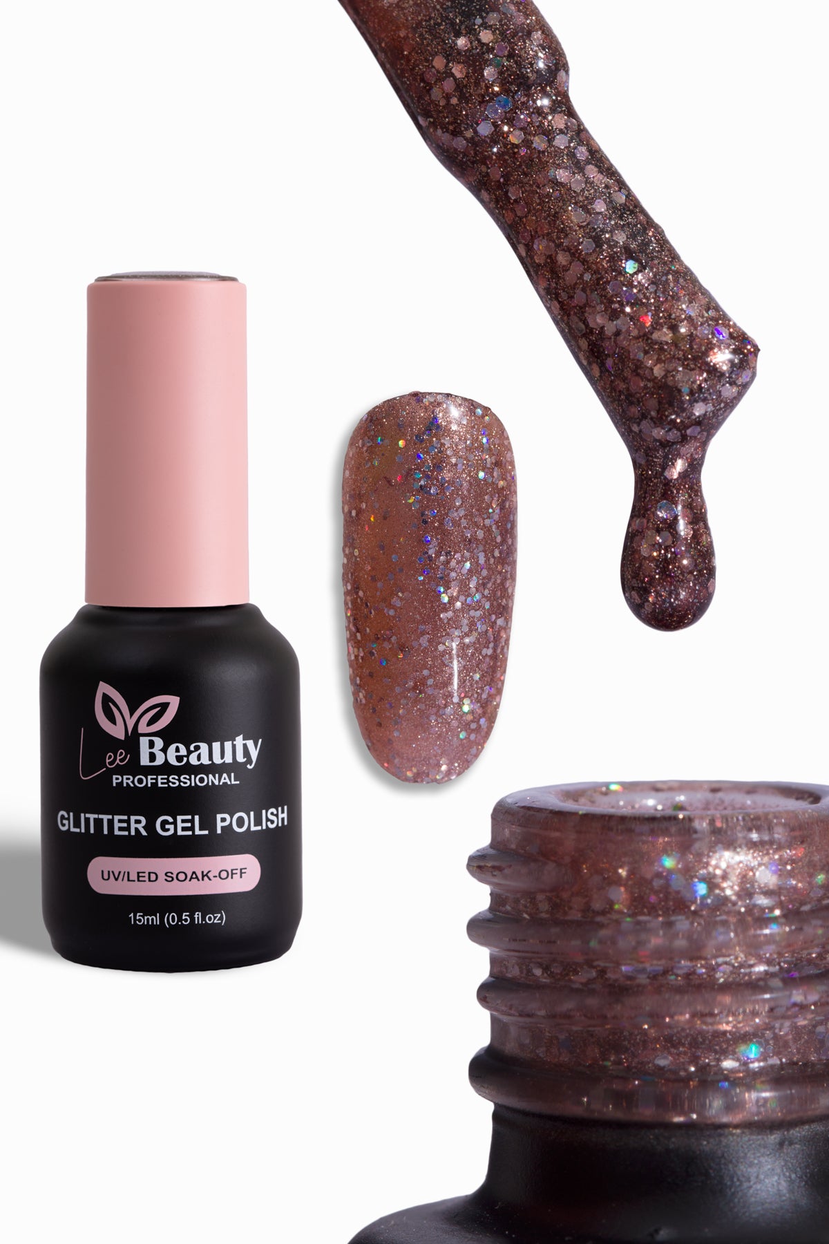 Lee Beauty Professional Glitter Simli Kalıcı Oje 15 mL No:G17