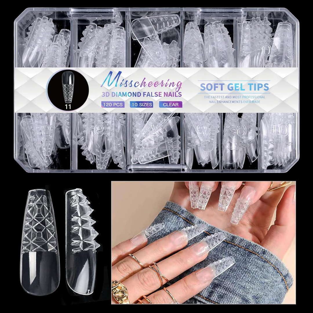 3D Diamond Şekilli Soft Jel Tips