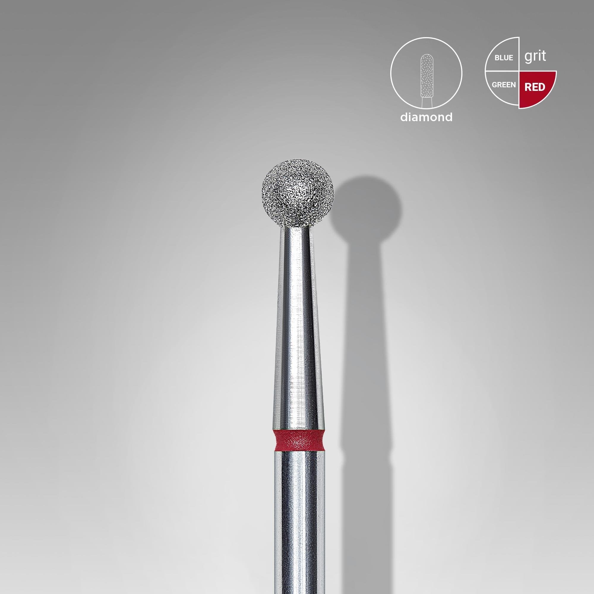 Staleks Elmas Küre Freze, Kırmızı, Çap 3,5 mm