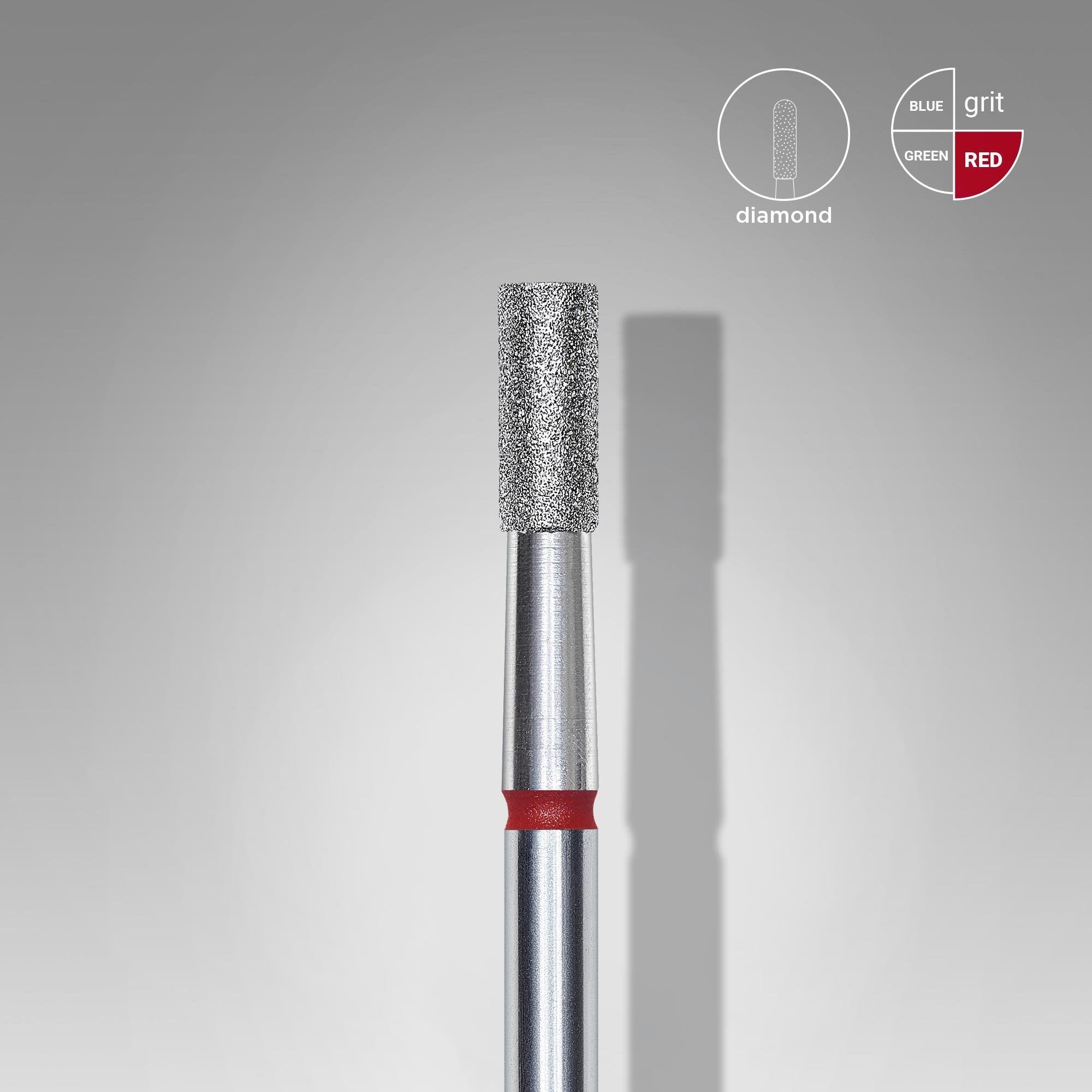 Staleks Elmas Silindir Freze, Kırmızı, Çap 2,5 mm, Çalışma Kısmı 6 mm