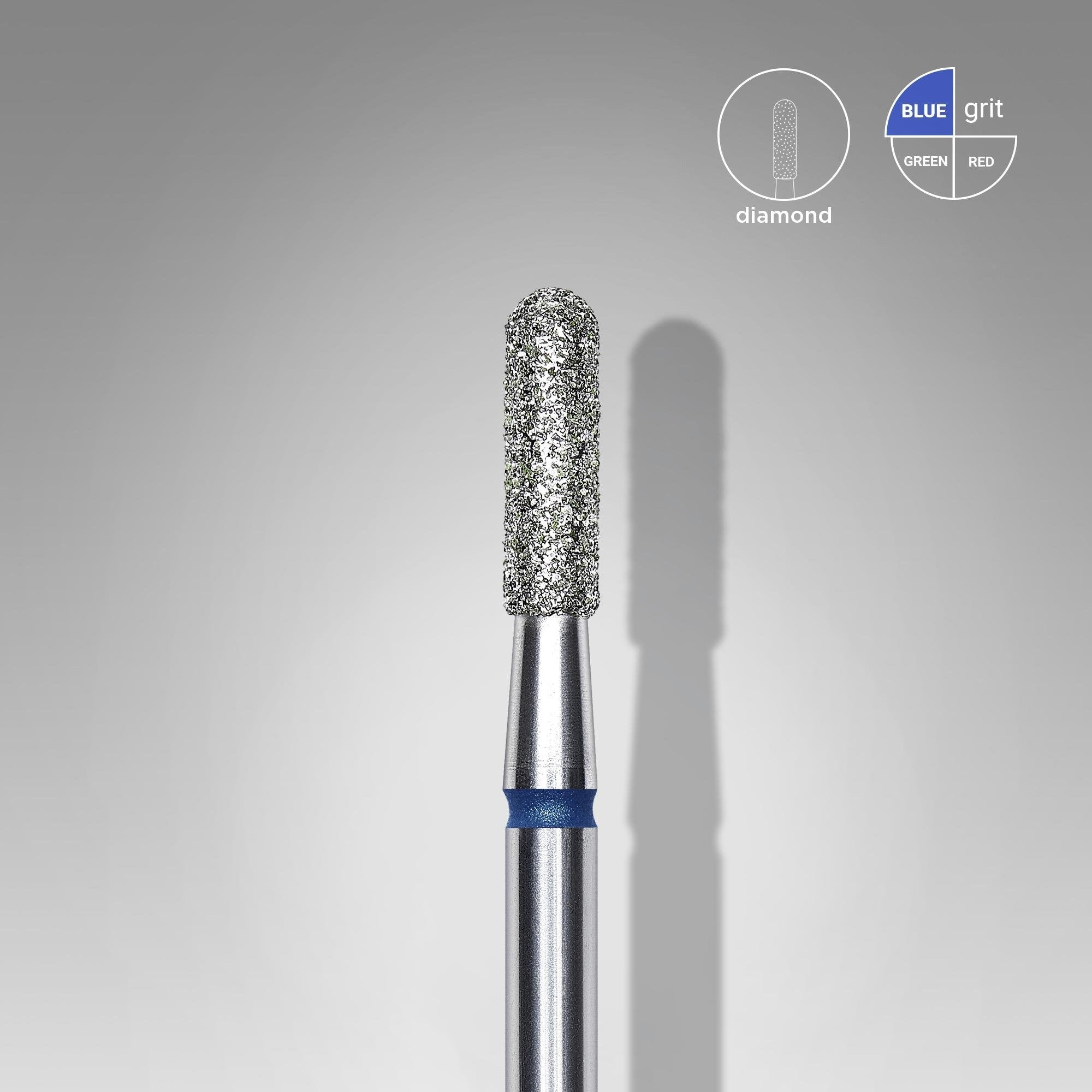 Staleks Elmas Yuvarlanmış Silindir Freze, Mavi, Çap 2,3 mm, Çalışma Kısmı 8 mm