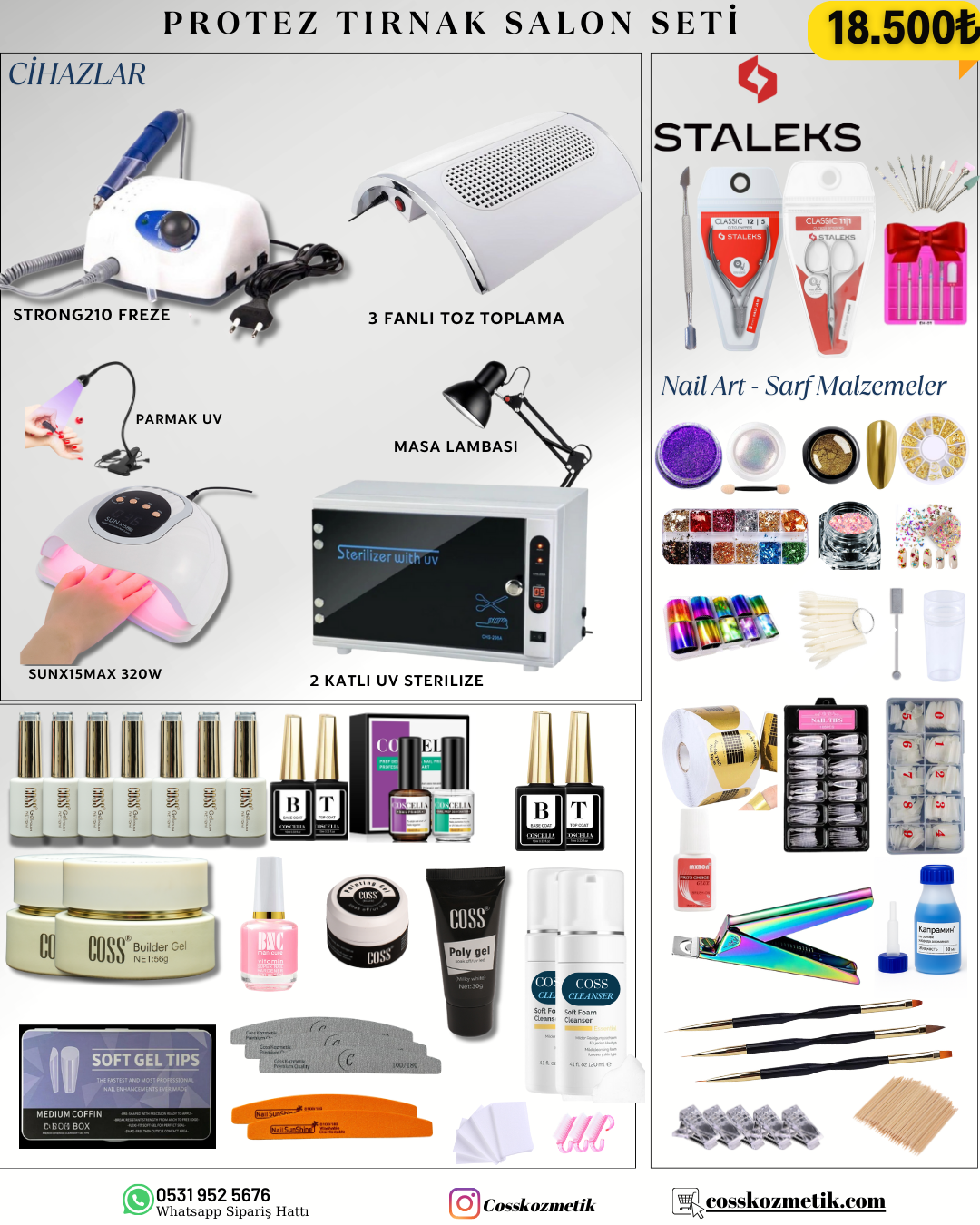 PROFESYONEL PROTEZ TIRNAK SALON SETİ